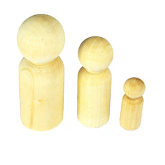 3D Wood People Shapes 3 Sizes Pack of 3