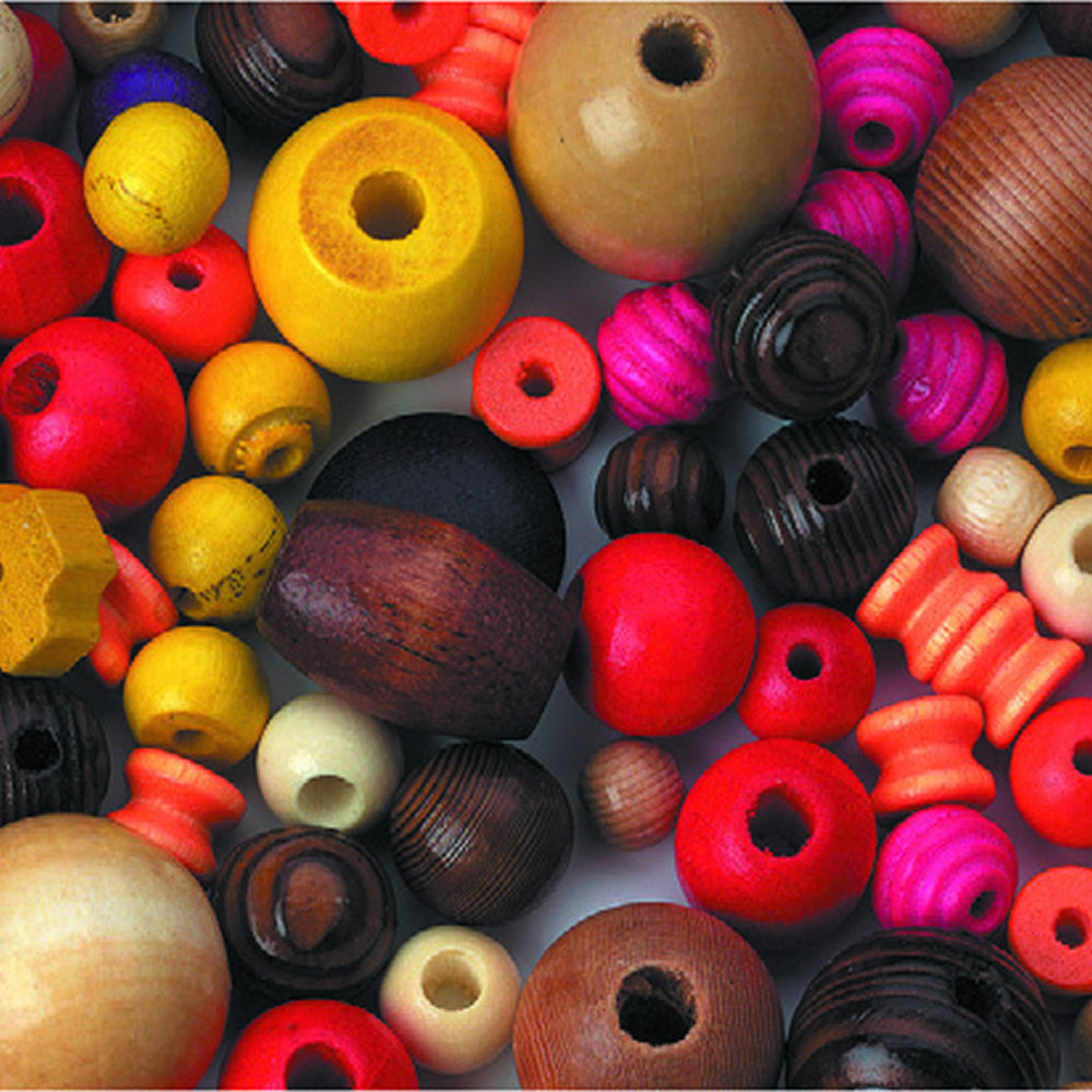Large Wooden Threading Beads 200g
